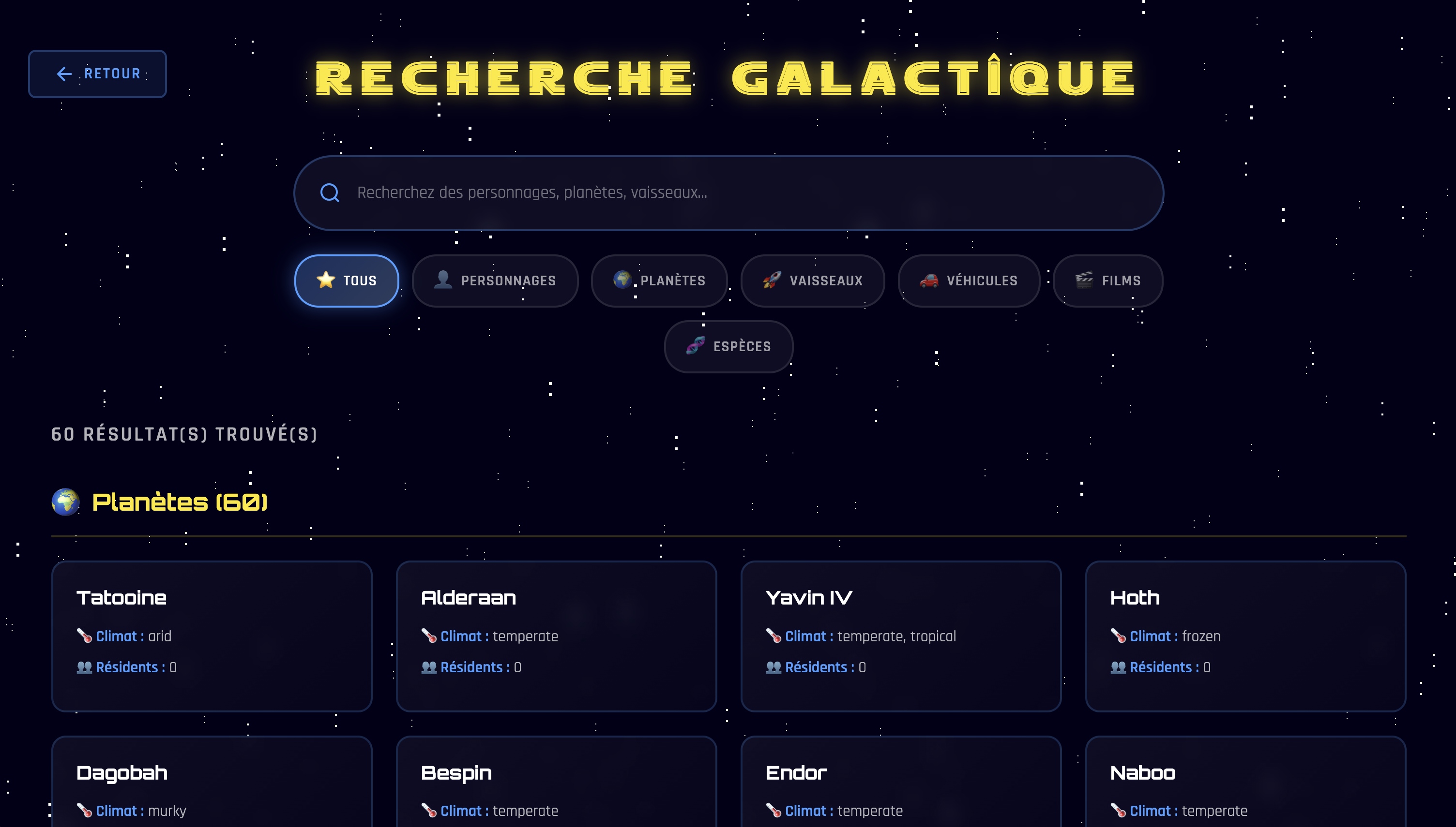 SWAPI — Moteur de recherche Star Wars - 1